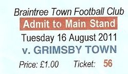 Braintree Town v Grimsby Town Ticket