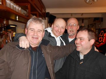 Wayne, John, Andy (well known at the Red Lion) and Ben are obviously delighted with the Mariners performance and excited at the presence of the Histon Mariners.