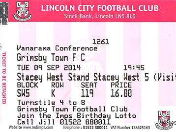 Lincoln City v GTFC Ticket