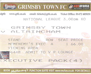 GTFC v Altrincham Ticket