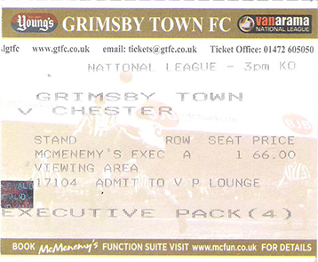 GTFC v Chester City Ticket