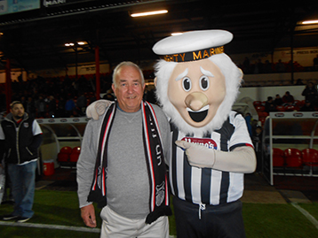 On the pitch Mighty Mariner was delighted to be around to welcome the President.