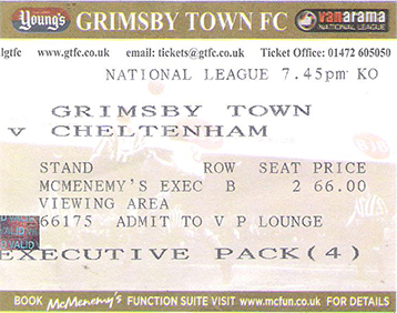 GTFC v Cheltenham Town Ticket