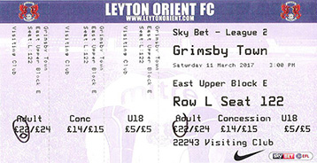 Leyton Orient v GTFC Ticket 2