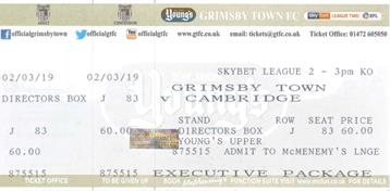 GTFC v Cambridge United Ticket