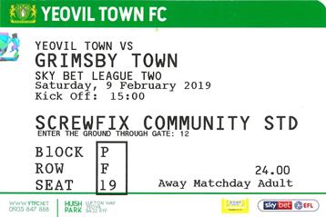 Yeovil Town v GTFC Ticket