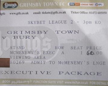 GTFC v Bury Ticket