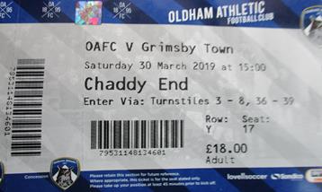 Oldham v GTFC Ticket