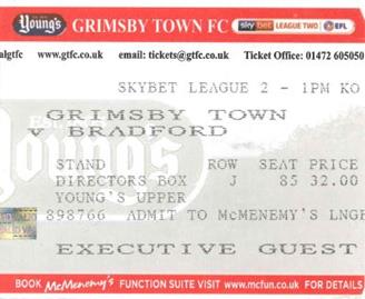 GTFC v Bradford City Ticket