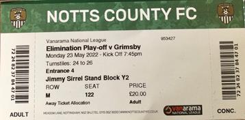 Notts. County v GTFC Ticket