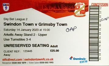Swindon Town v GTFC Ticket