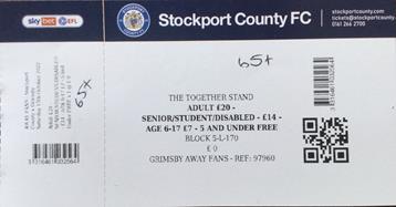 Stockport County v GTFC Ticket