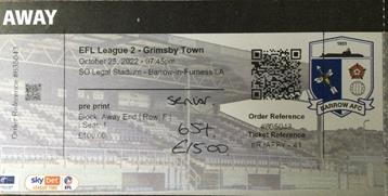 Barrow AFC v GTFC Ticket