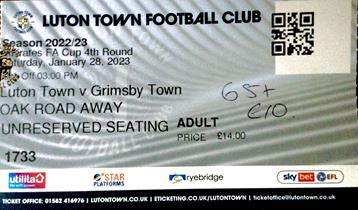 Luton Town v GTFC Ticket