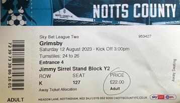 Notts County v GTFC Ticket